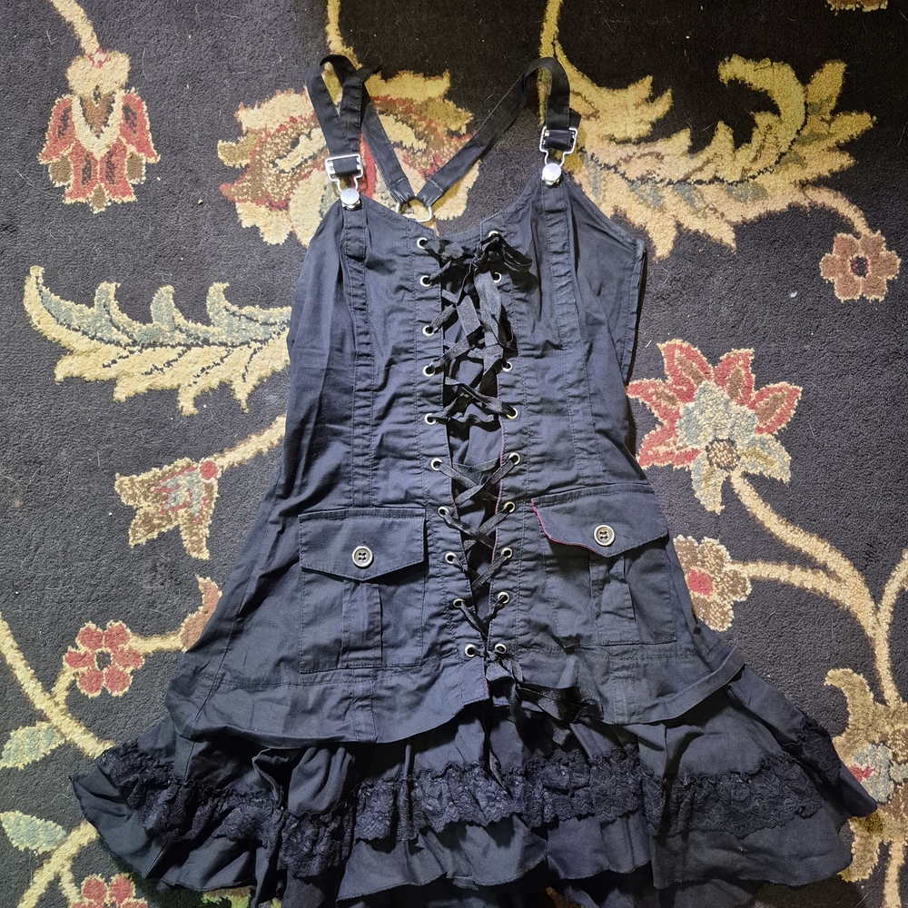 Lip Service Black Lace-Up Mini Dress